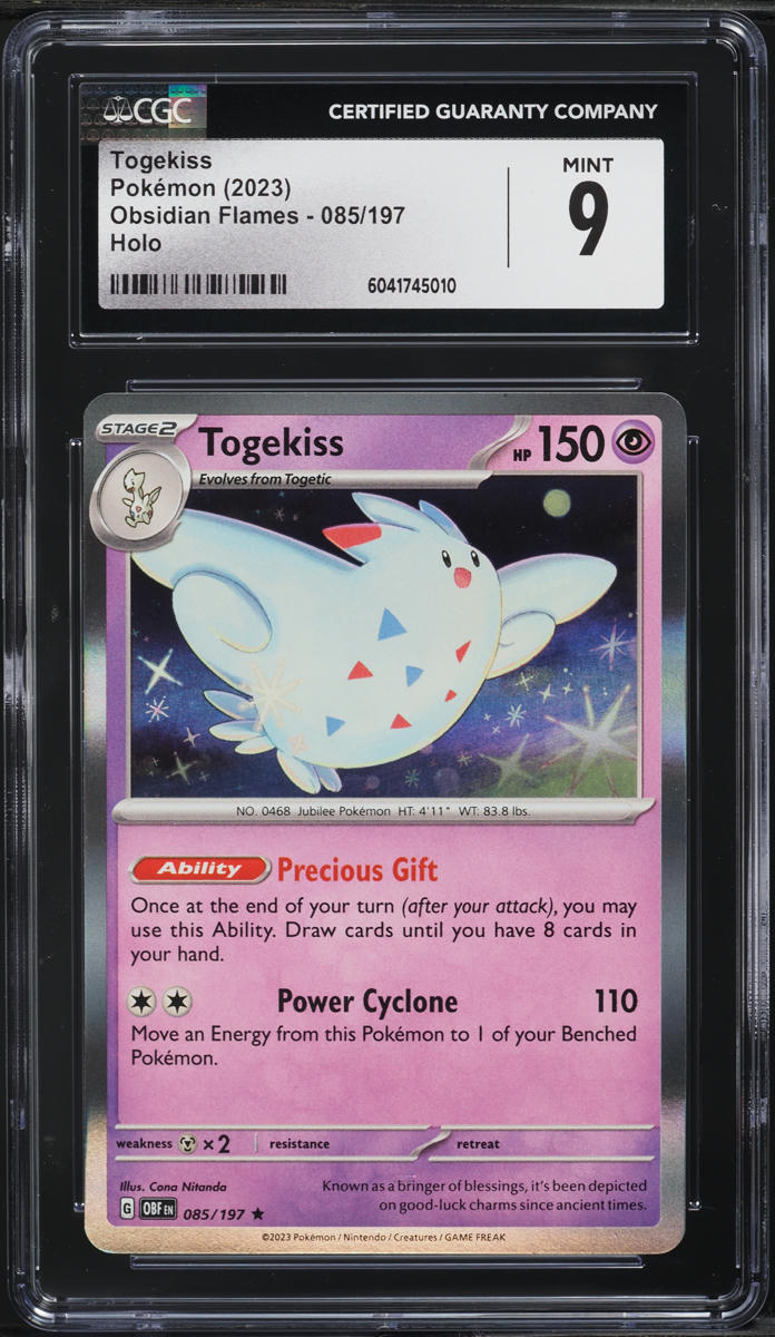 2023 Pokemon Scarlet & Violet Obsidian Flames Holo Togekiss #85 CGC 9 MINT