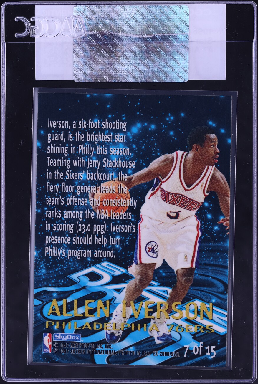 1996 Skybox E-X2000 Star Date 2000 Allen Iverson ROOKIE #7 CGC AUTH