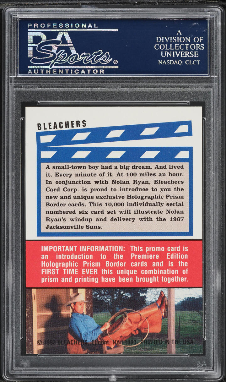 1993 Bleachers Promo Tux Wavy Gold Nolan Ryan PSA 10 GEM MINT