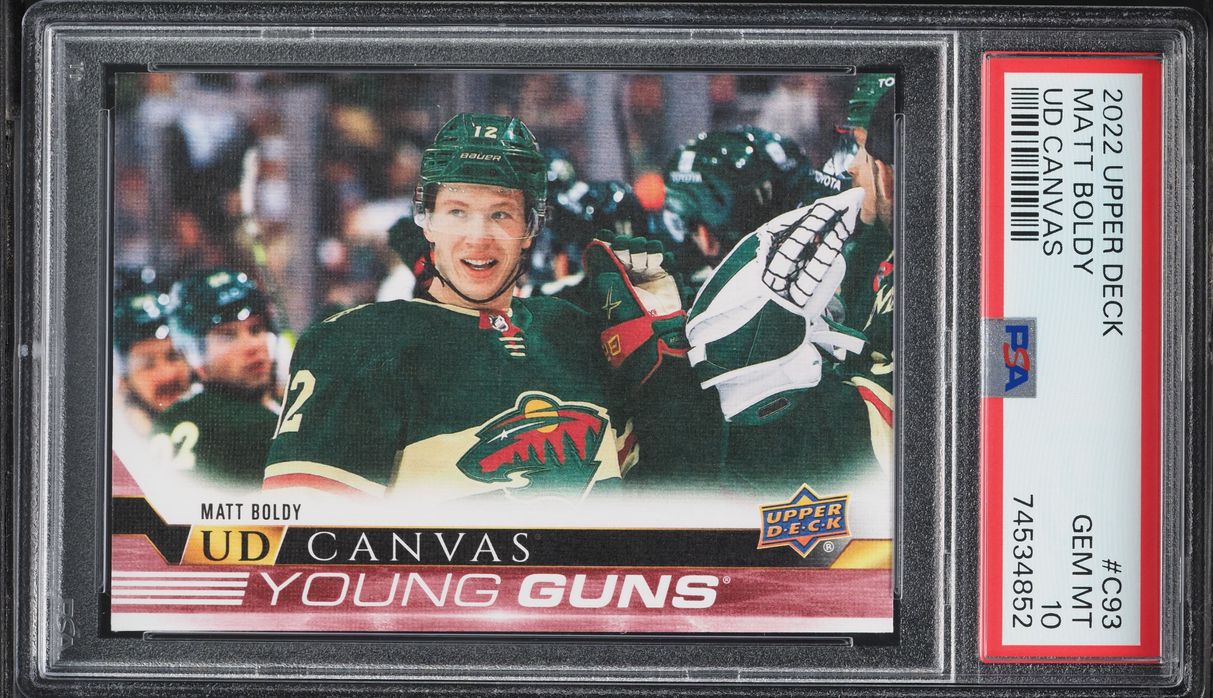 2022 Upper Deck Canvas Young Guns Matt Boldy ROOKIE #C93 PSA 10 GEM MINT
