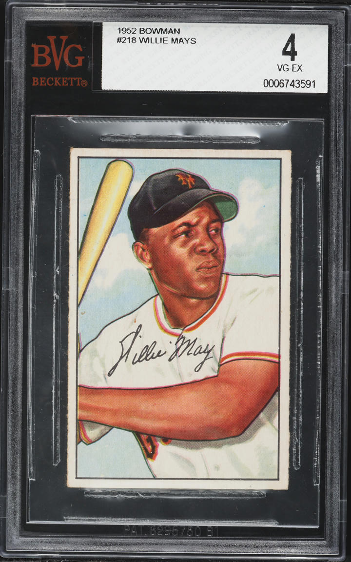 1952 Bowman Willie Mays #218 BVG 4 VGEX