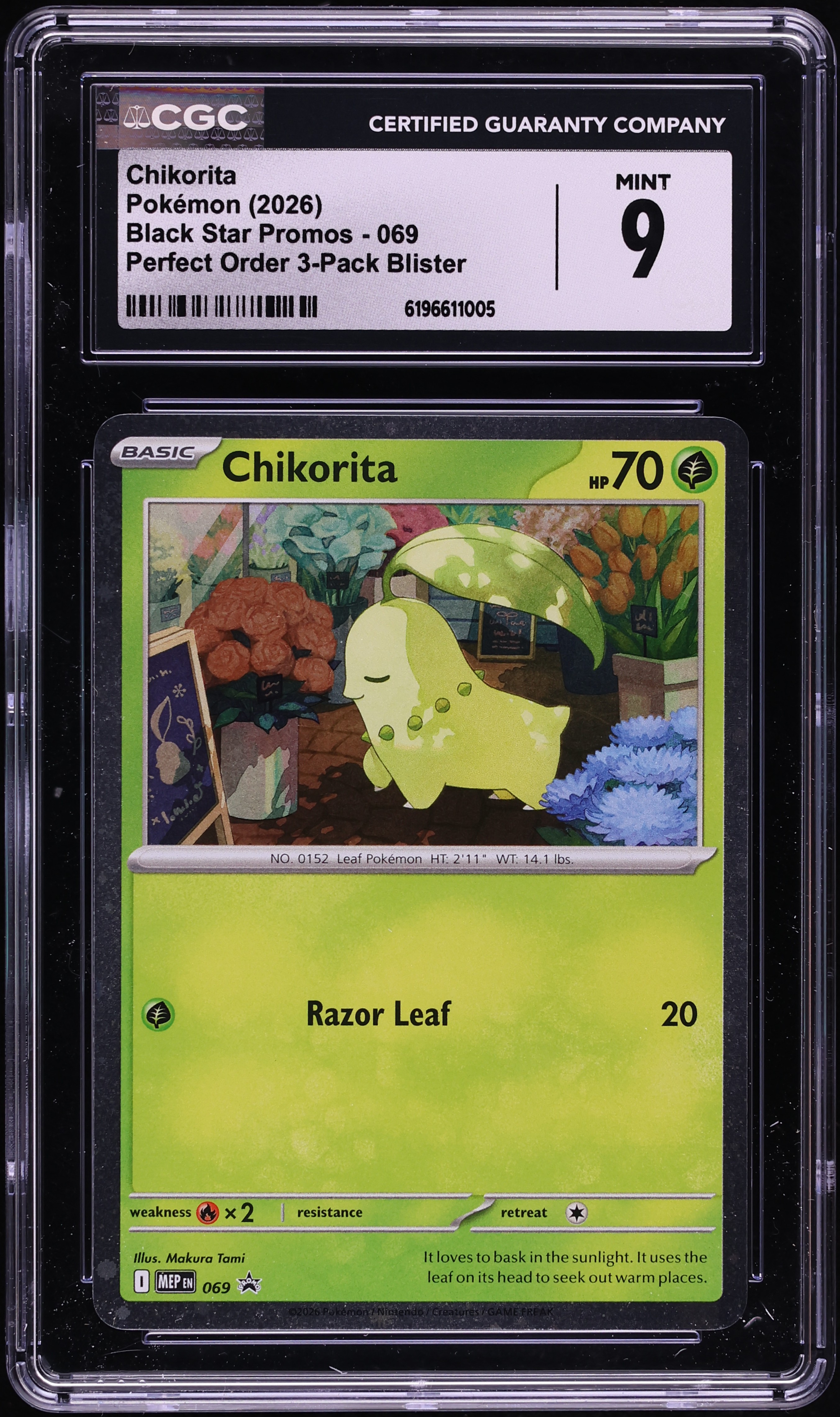 2026 Pokemon Mega Evolution Promo Perfect Order Chikorita #69 CGC 9 MINT