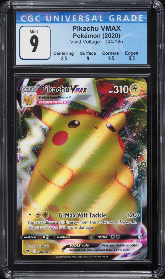 2020 Pokemon Sword & Shield Vivid Voltage Full Art Pikachu VMAX #44 CGC 9 MINT