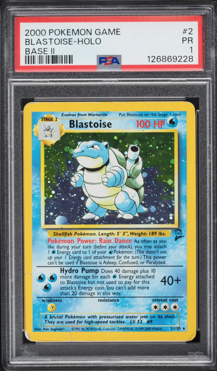 2000 Pokemon Base Set 2 Holo Blastoise #2 PSA 1 PR