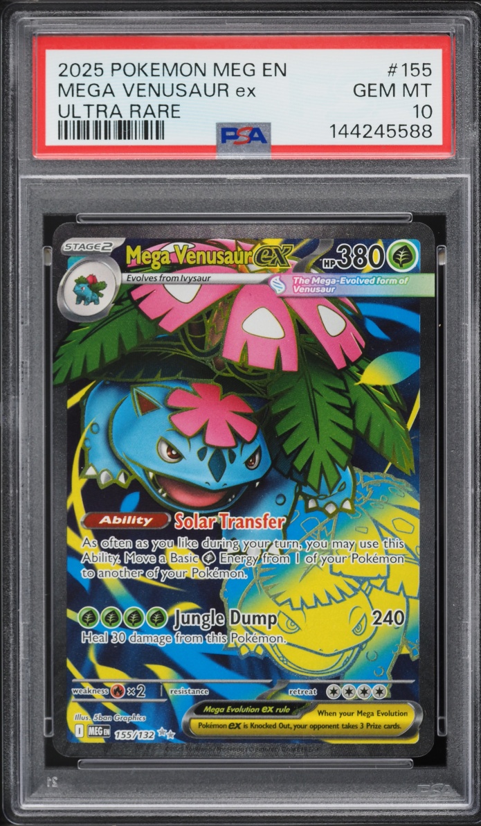 2025 Pokemon Mega Evolution Full Art Mega Venusaur ex #155 PSA 10 GEM MINT