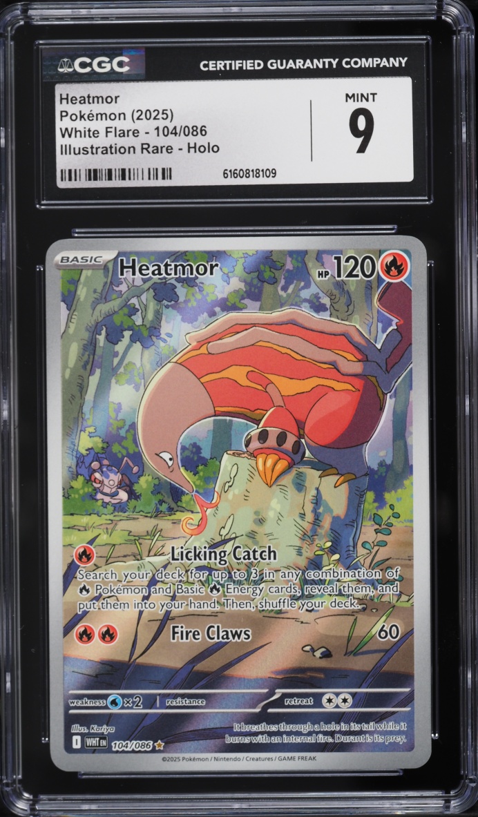 2025 Pokemon Scarlet & Violet White Flare IR Heatmor #104 CGC 9 MINT