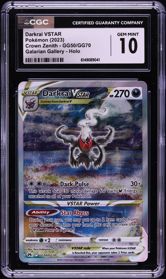2023 Pokemon Sword & Shield Crown Zenith Galarian Gallery Alt Art Darkrai VSTAR #GG50 CGC 10