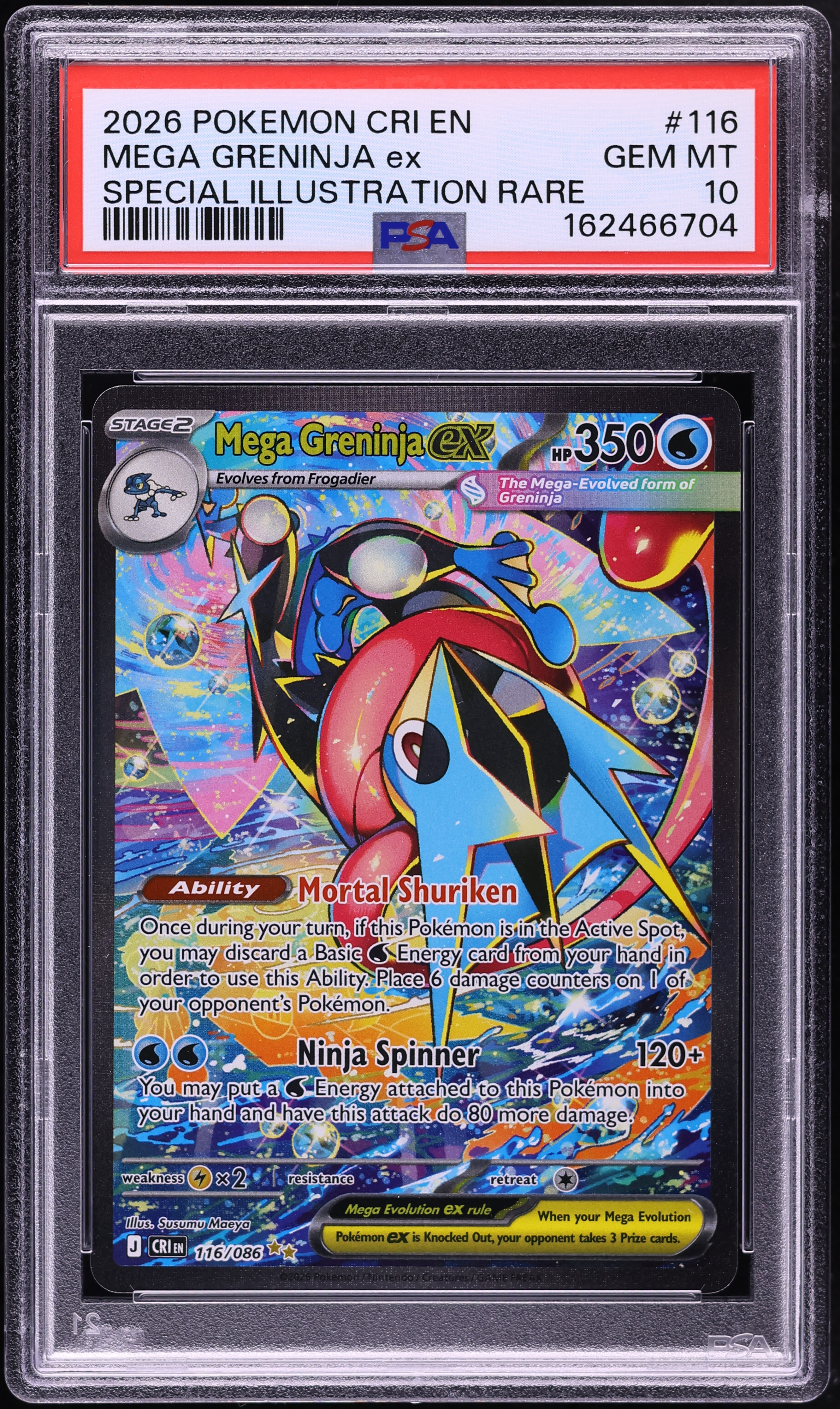 2026 Pokemon Mega Evolution Chaos Rising SIR Mega Greninja Ex #116 PSA 10 GEM MINT