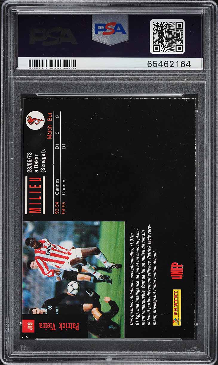 1994 Panini Premium Jokers Patrick Vieira ROOKIE #J19 PSA 8 NM-MT
