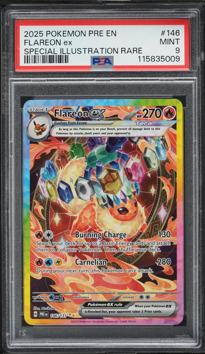 2025 Pokemon SV Prismatic Evolutions SIR Flareon ex #146 PSA 9 MINT