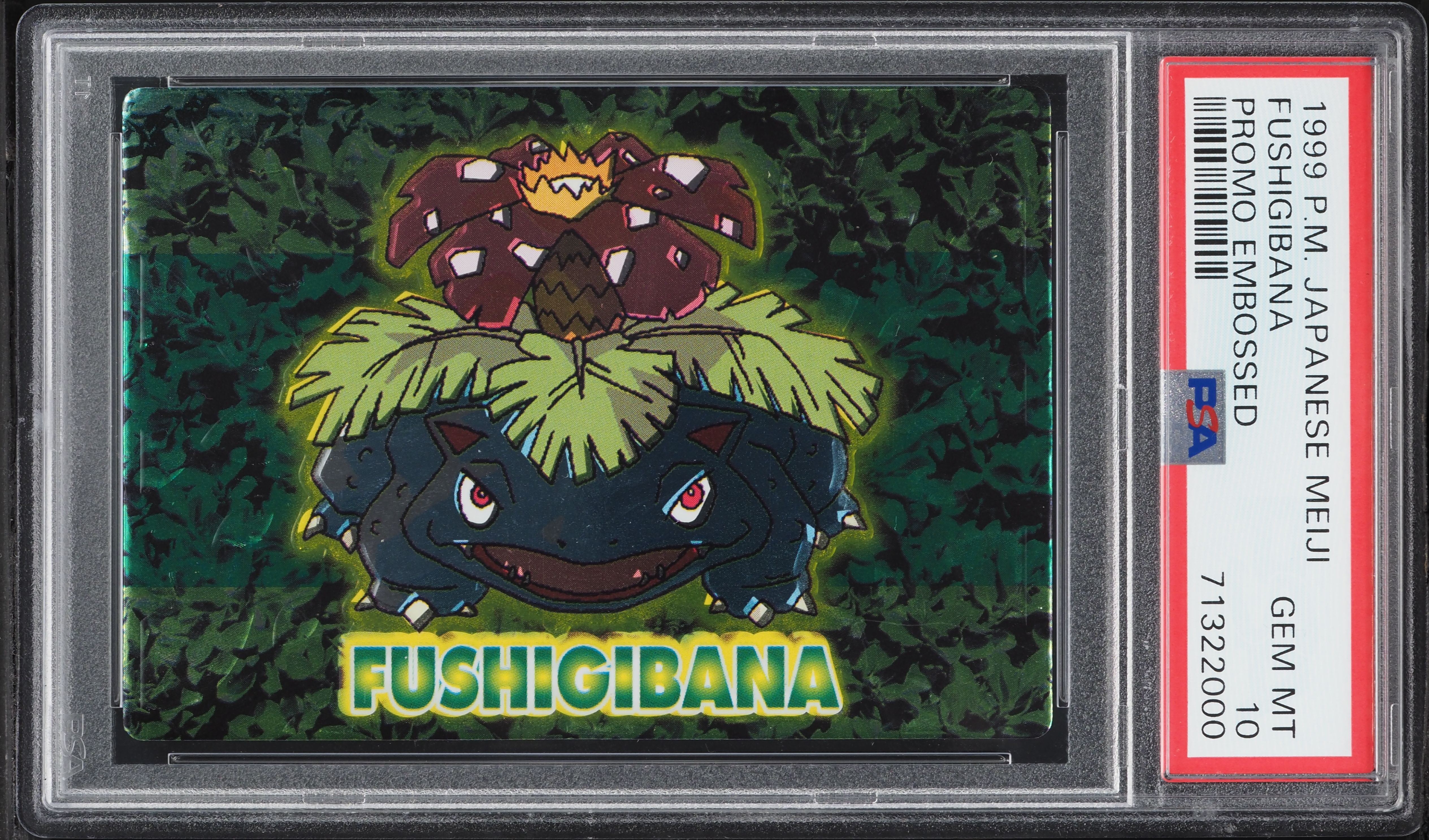 1999 Pokemon Japanese Meiji Promo Embossed Fushigibana Venusaur PSA 10 GEM MINT