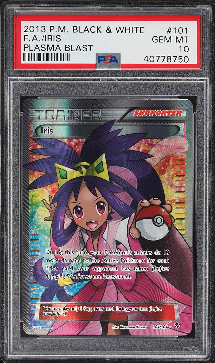 2013 Pokemon Black & White Plasma Blast Full Art Iris #101 PSA 10 GEM MINT