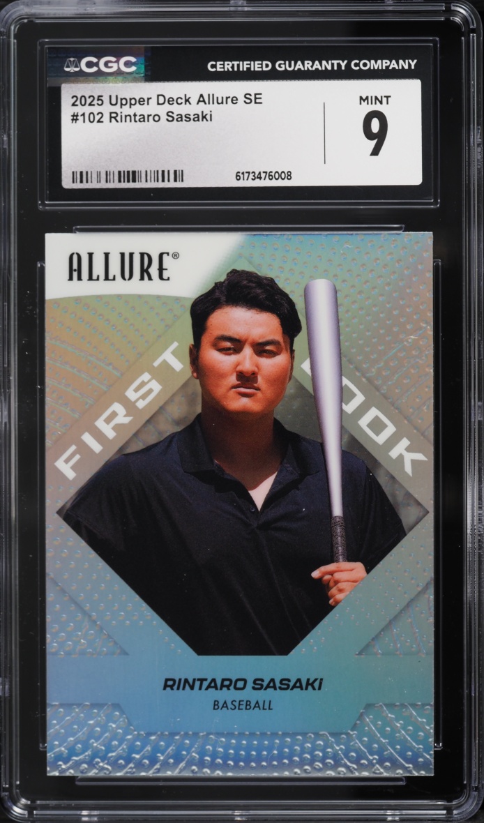 2025 Upper Deck Allure SE Rintaro Sasaki ROOKIE #102 CGC 9 MINT