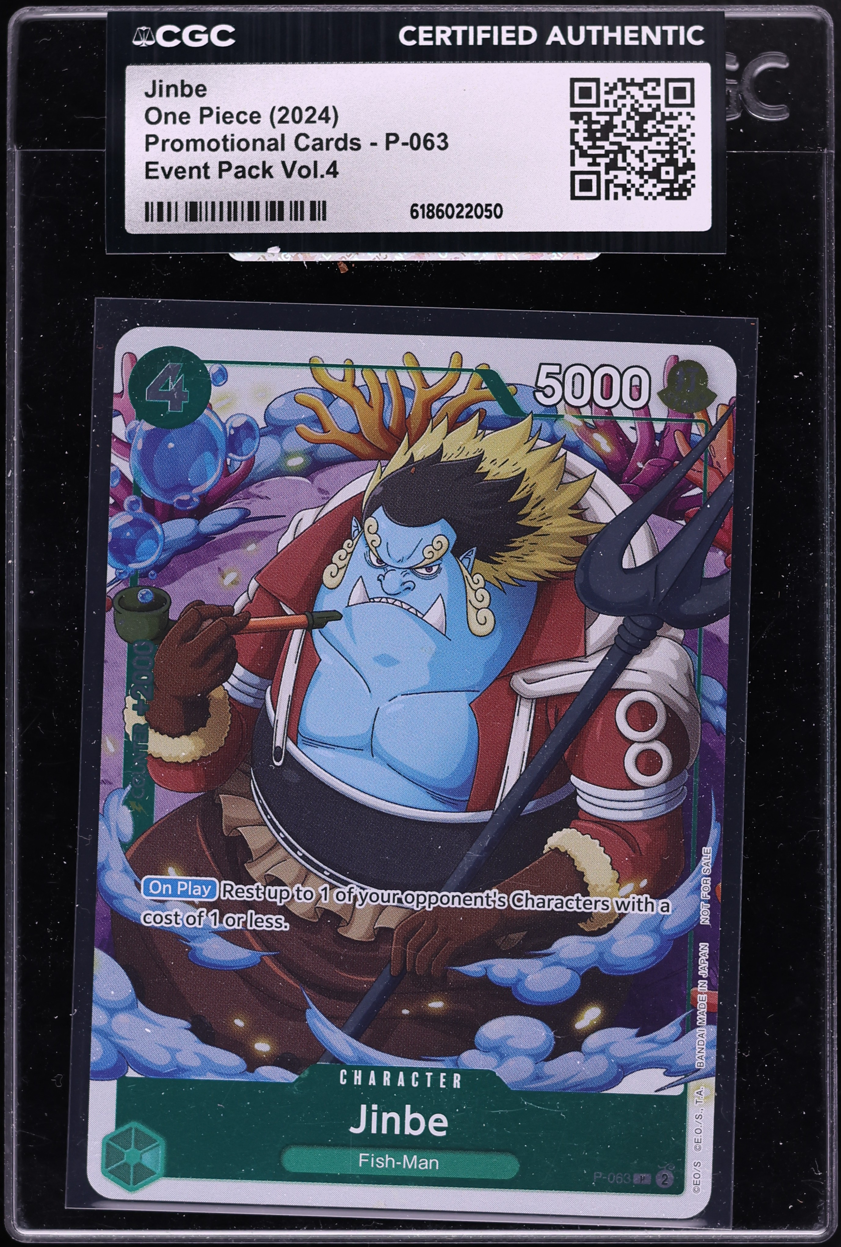 2024 One Piece Promo Event Pack Volume 4 Jinbe #P-063 CGC AUTH