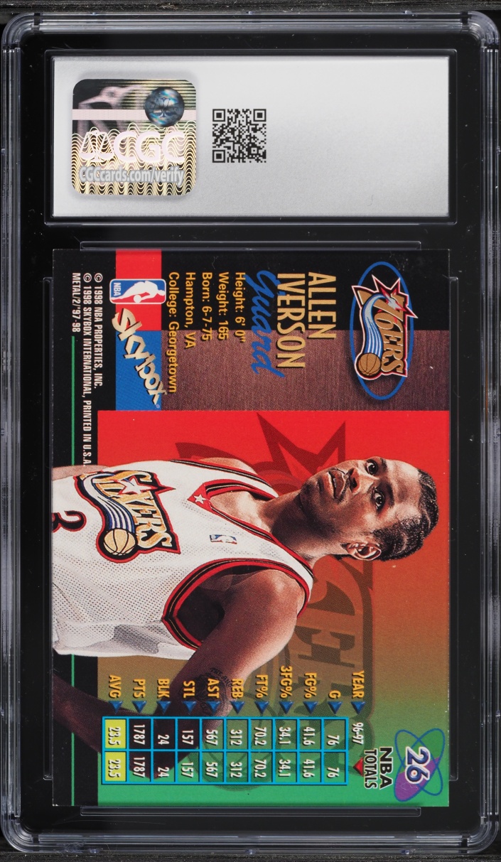 1997 Metal Universe Championship Allen Iverson #26 CGC 7.5 NRMT+