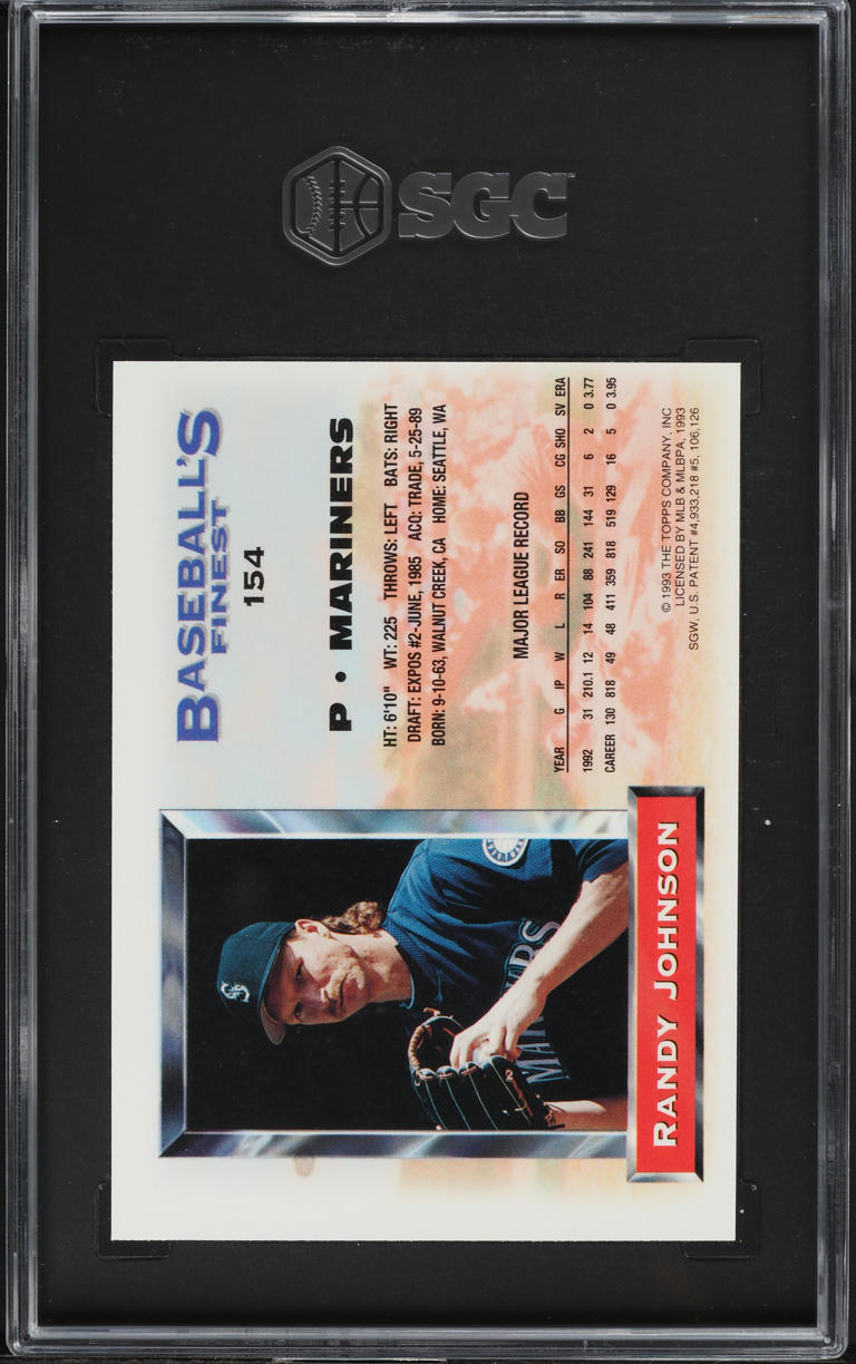 1993 Finest Refractor Randy Johnson #154 SGC 8.5 NM-MT+