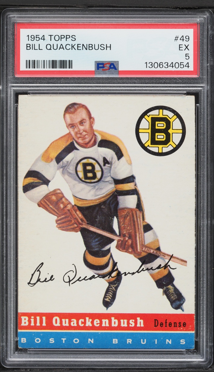 1954 Topps Hockey Bill Quackenbush #49 PSA 5 EX