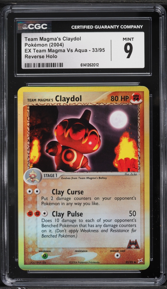 2004 Pokemon EX Team Magma Vs Aqua Reverse Holo Team Magma's Claydol #33 CGC 9 MINT