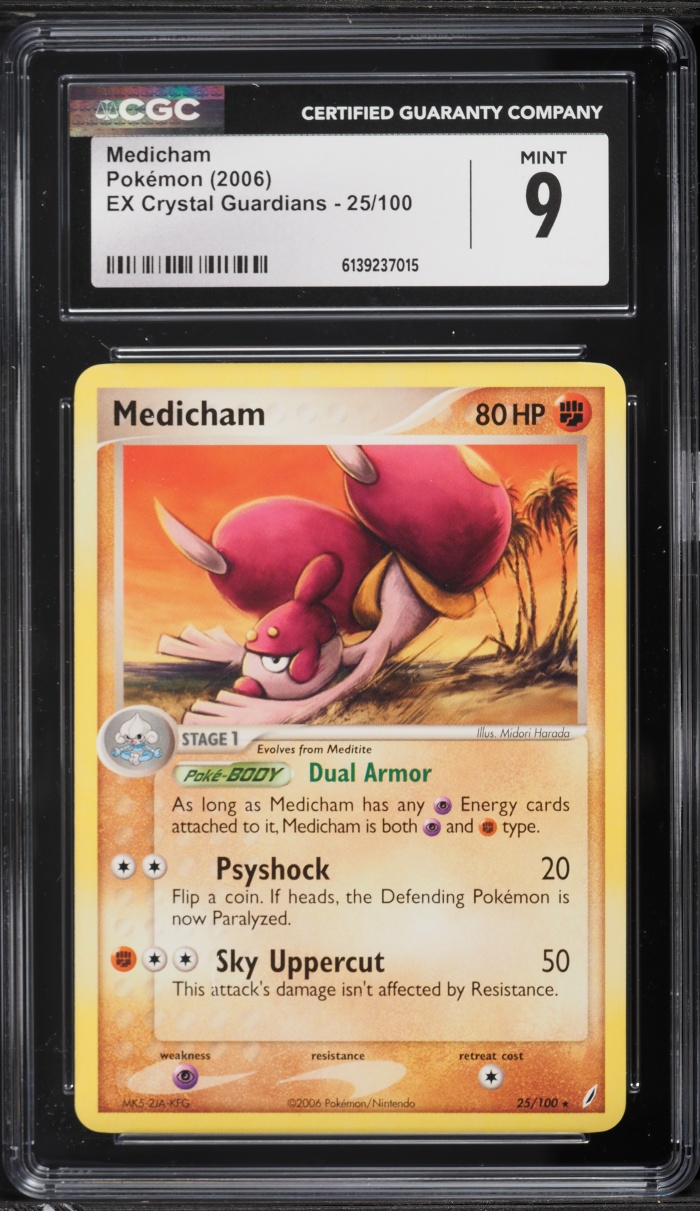 2006 Pokemon EX Crystal Guardians Medicham #25 CGC 9 MINT