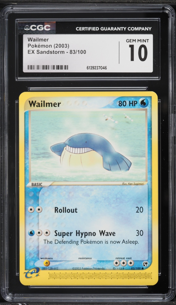 2003 Pokemon Ex Sandstorm Wailmer #83 CGC 10 GEM MINT