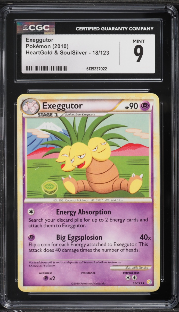 2010 Pokemon Heartgold & Soulsilver Exeggutor #18 CGC 9 MINT