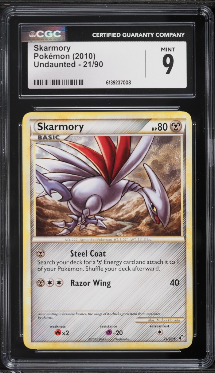 2010 Pokemon HeartGold & SoulSilver Undaunted Skarmory #21 CGC 9 MINT
