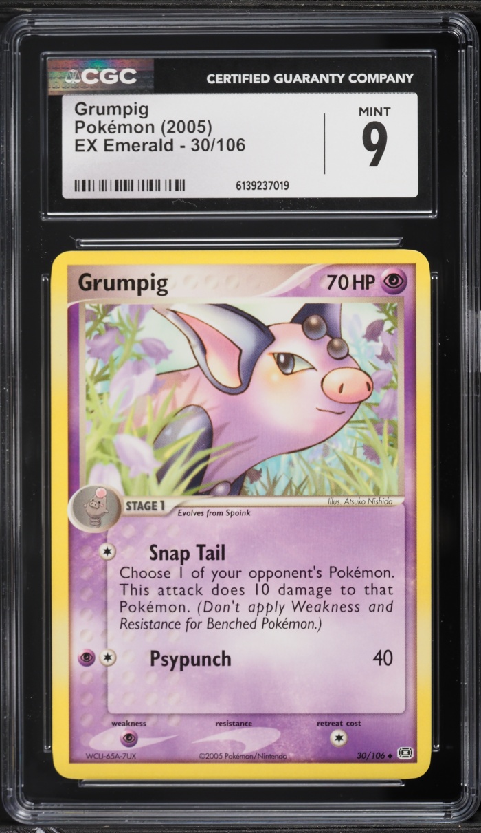 2005 Pokemon Ex Emerald Grumpig #30 CGC 9 MINT
