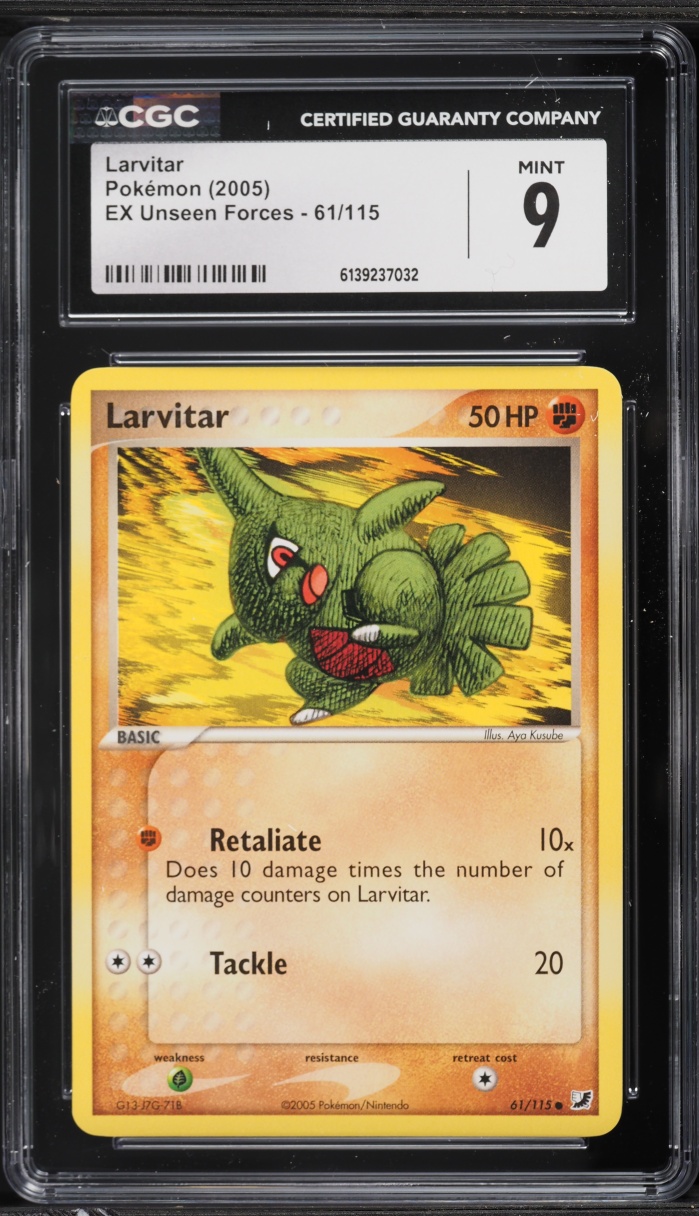 2005 Pokemon EX Unseen Forces Larvitar #61 CGC 9 MINT