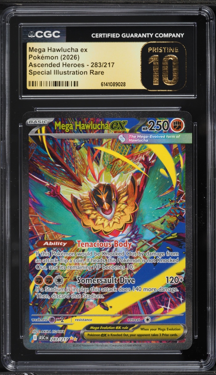 2026 Pokemon Mega Ascended Heroes SIR Mega Hawlucha Ex #283 CGC 10 PRISTINE