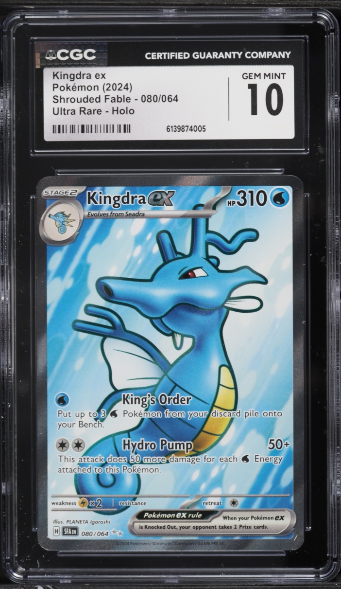 2024 Pokemon Scarlet & Violet Shrouded Fable Full Art Kingdra ex #80 CGC 10 GEM MINT