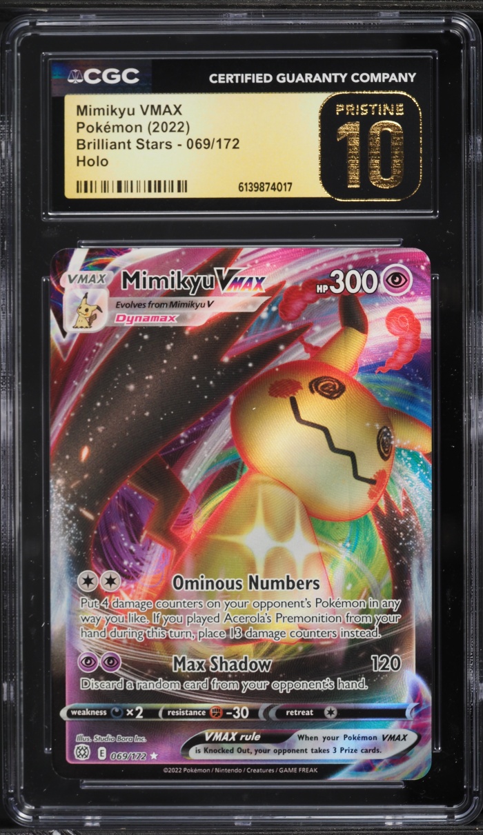 2022 Pokemon Sword & Shield Brilliant Stars Full Art Mimikyu VMAX #69 CGC 10 PRISTINE