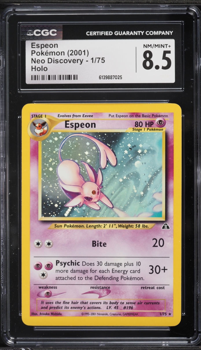 2001 Pokemon Neo Discovery Holo Espeon #1 CGC 8.5 NM-MT+