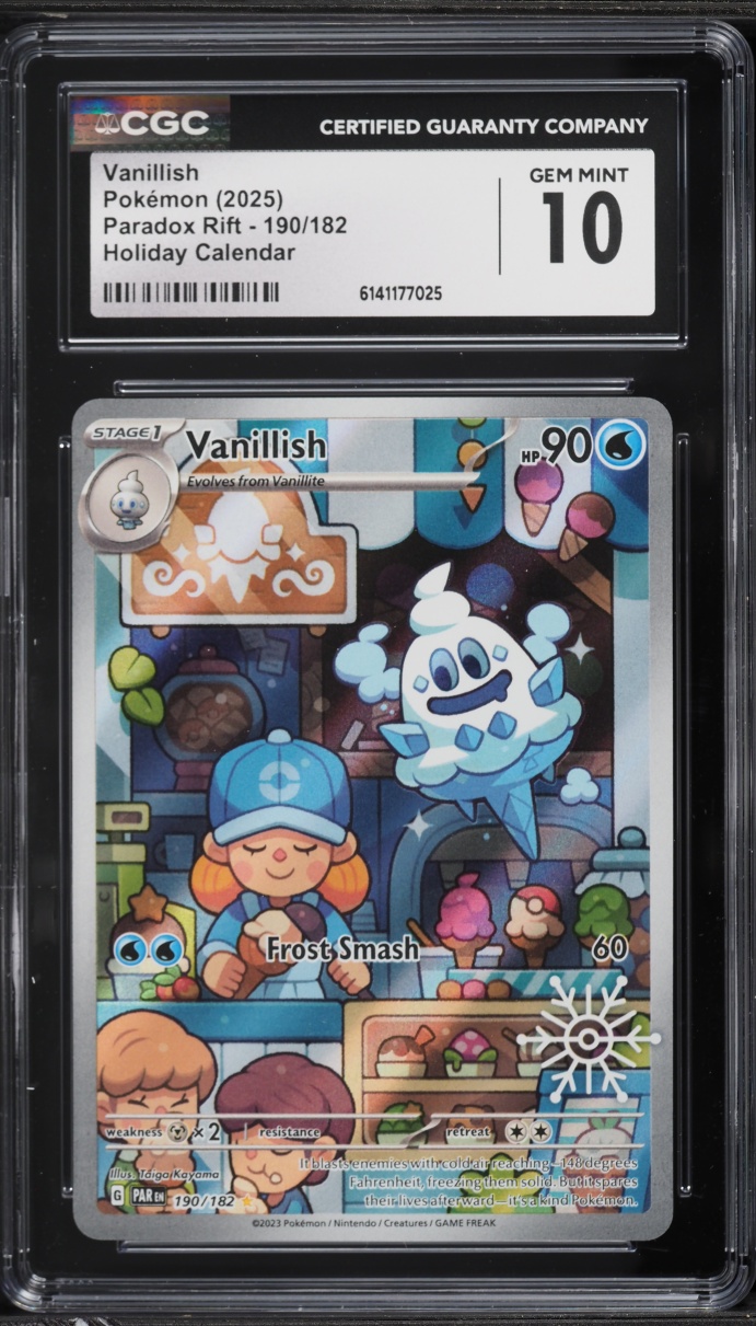 2025 Pokemon Scarlet & Violet Paradox Rift Holiday Calendar IR Vanillish #190 CGC 10 GEM MINT