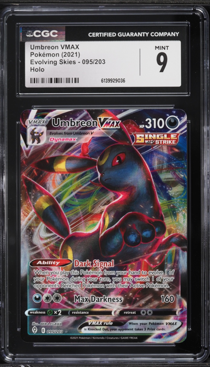 2021 Pokemon Sword & Shield Evolving Skies Alt Art Umbreon VMAX #95 CGC 9 MINT