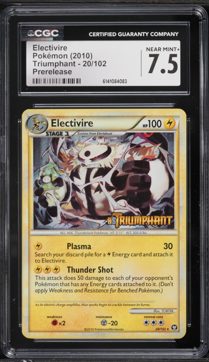 2010 Pokemon Promo HearthGold & SoulSilver Triumphant Prerelease Electivire #20 CGC 7.5 NRMT+