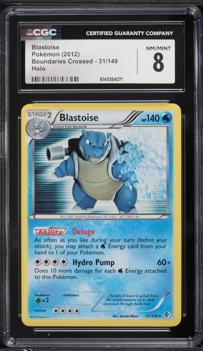 2012 Pokemon Black & White Boundaries Crossed Holo Blastoise #31 CGC 8 NM-MT