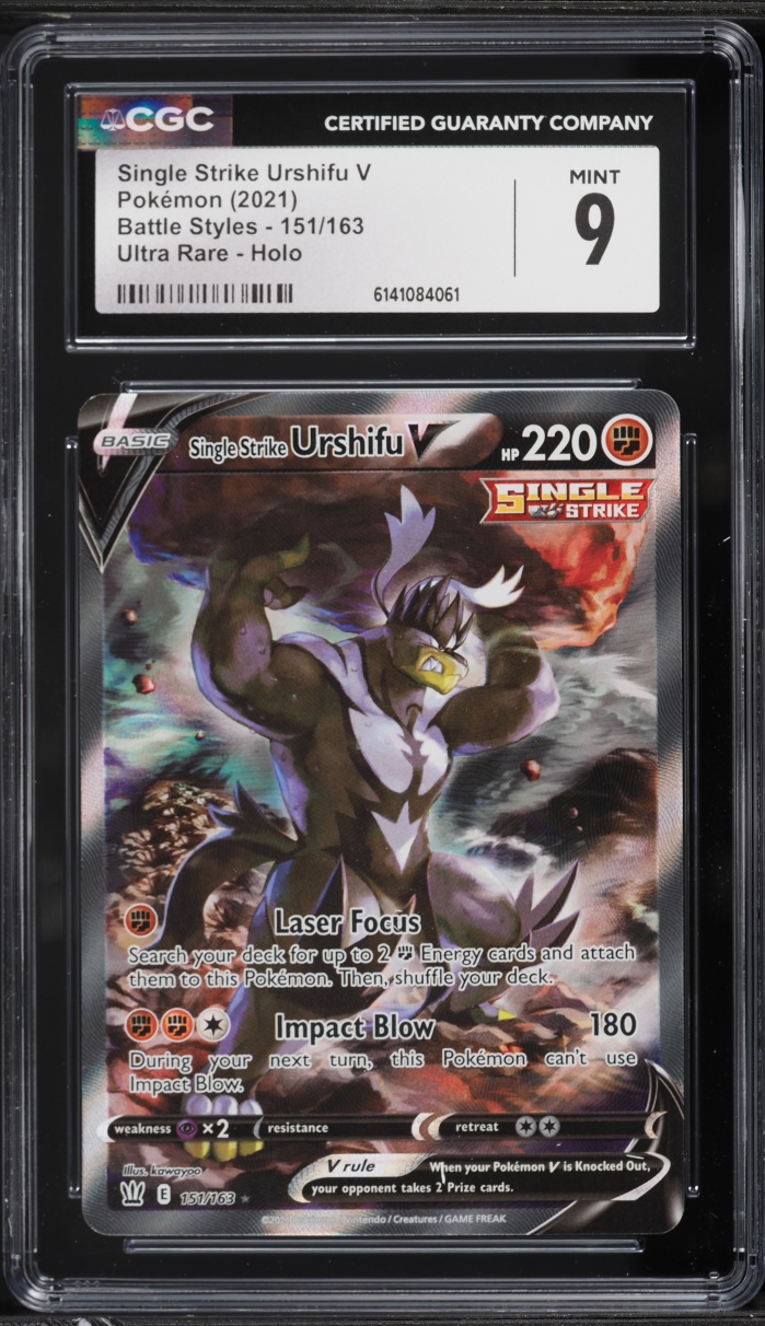 2021 Pokemon Sword & Shield Battle Styles Full Art Single Strike Urshifu V #151 CGC 9 MINT