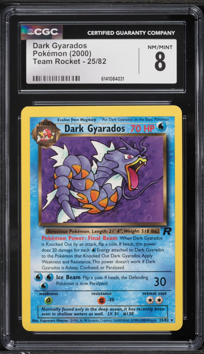 2000 Pokemon Team Rocket Dark Gyarados #25 CGC 8 NM-MT