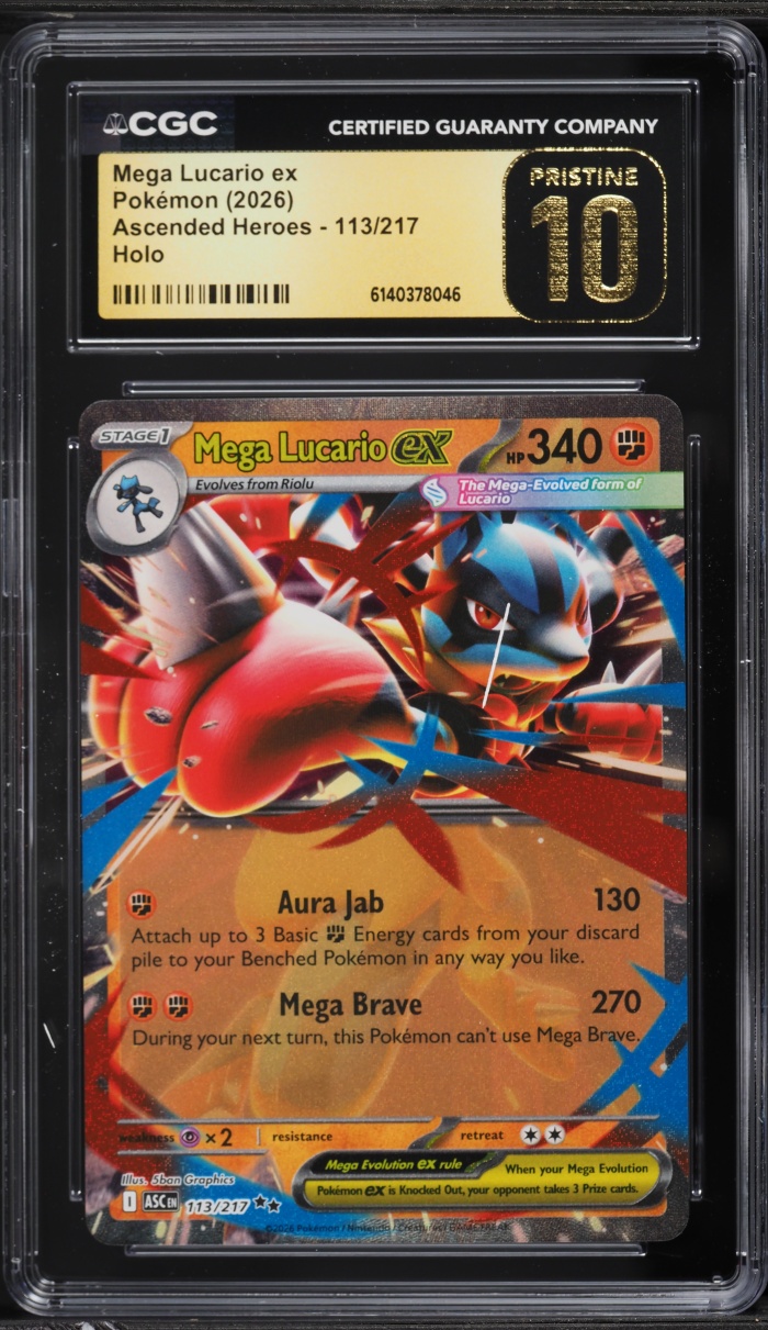 2026 Pokemon Mega Evolution Ascended Heroes Holo Mega Lucario ex #113 CGC 10 PRISTINE