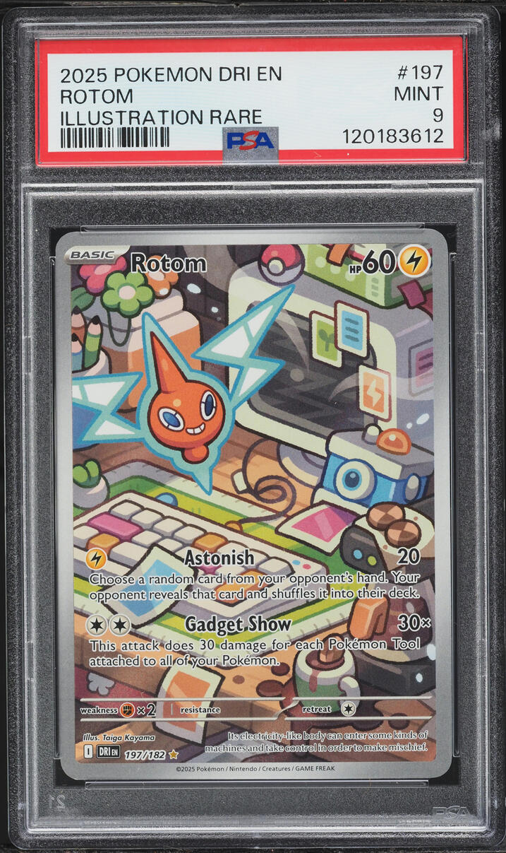 2025 Pokemon Scarlet & Violet Destined Rivals IR Rotom #197 PSA 9 MINT