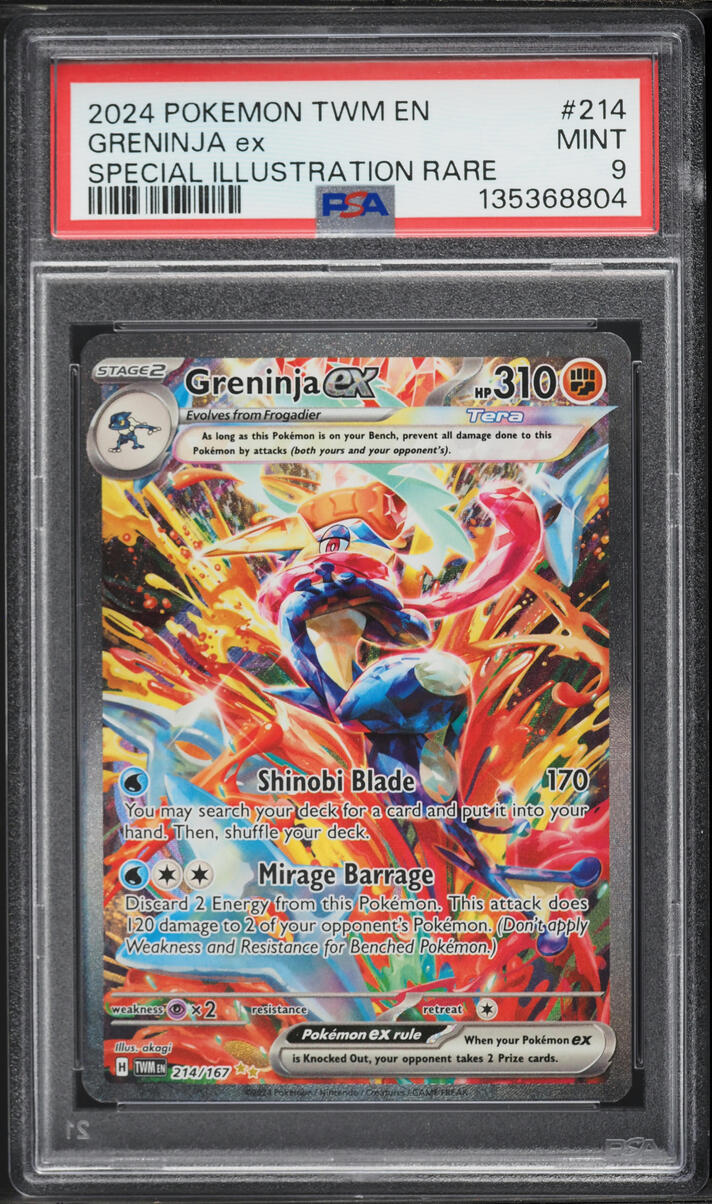 2024 Pokemon Scarlet & Violet Twilight Masquerade SIR Greninja ex #214 PSA 9 MINT