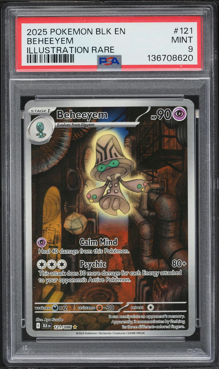 2025 Pokemon Scarlet & Violet Black Bolt IR Beheeyem #121 PSA 9 MINT