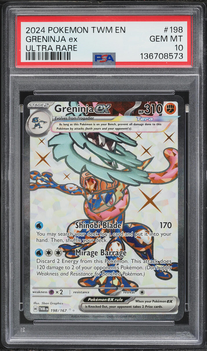 2024 Pokemon Scarlet & Violet Twilight Masquerade Full Art Greninja ex #198 PSA 10 GEM MINT