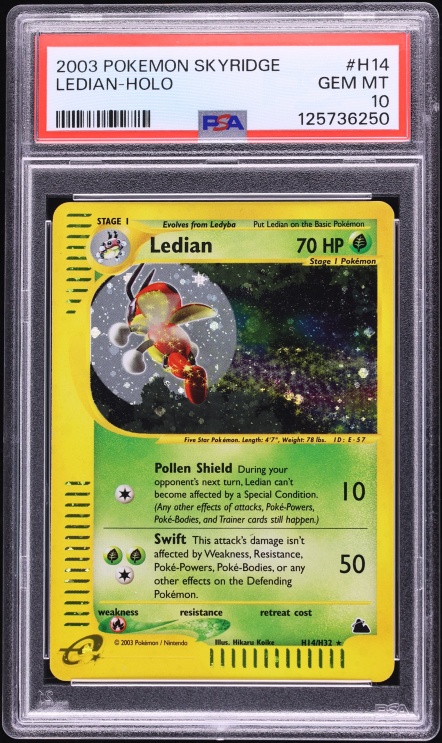 2003 Pokemon Skyridge Holo Ledian #H14 PSA 10 GEM MINT