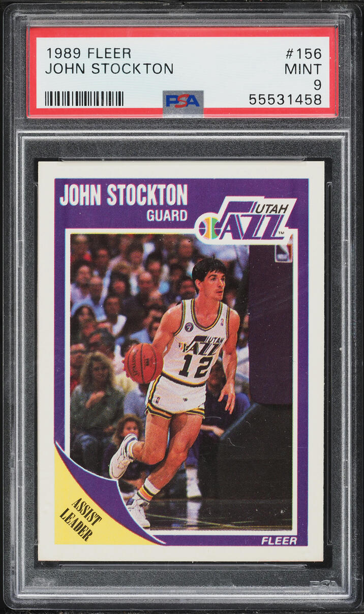 1989 Fleer Basketball John Stockton #156 PSA 9 MINT