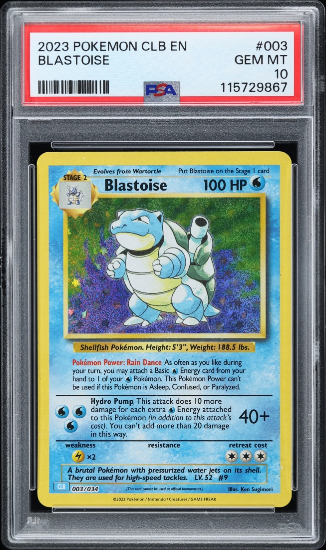 2023 Pokemon TCG Classic Collection Holo Blastoise #3 PSA 10 GEM MINT