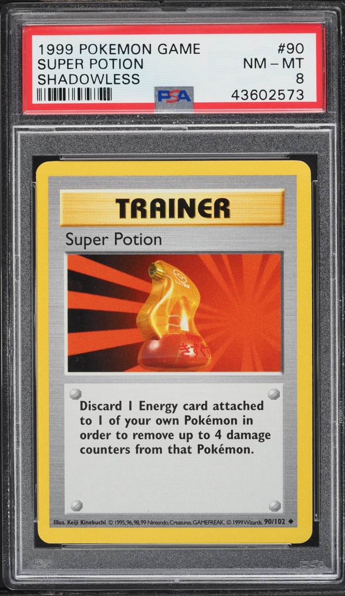 1999 Pokemon Base Set Shadowless Super Potion #90 PSA 8 NM-MT