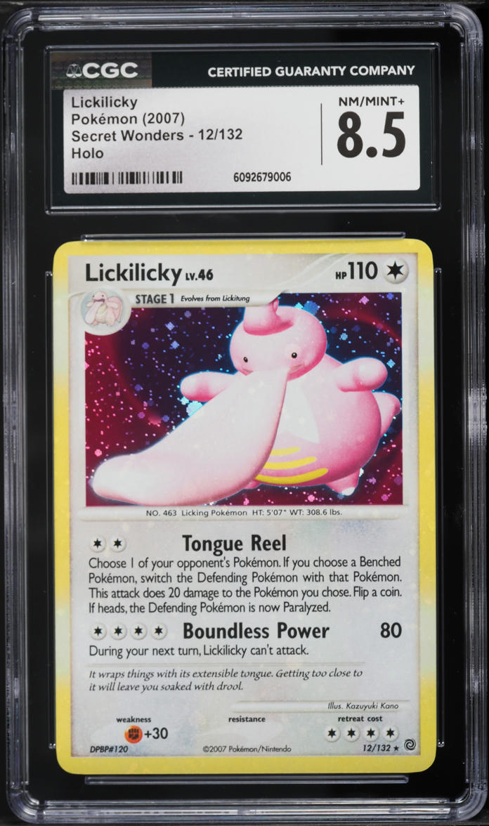 2007 Pokemon Diamond & Pearl Secret Wonders Holo Lickilicky #12 CGC 8.5 NM-MT+