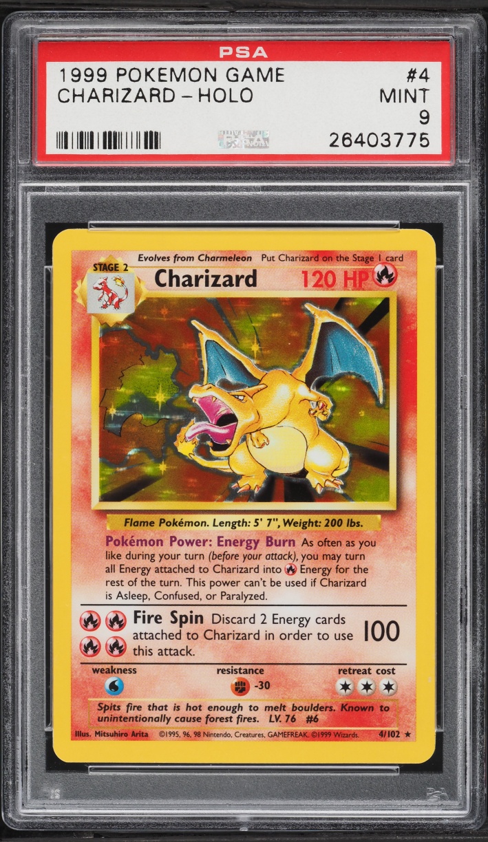 1999 Pokemon Base Set Holo Charizard #4 PSA 9 MINT