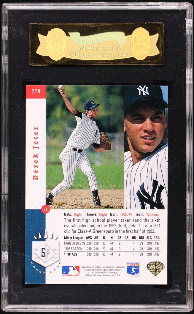 1993 SP Foil Derek Jeter ROOKIE #279 SGC 8.5 NM-MT+